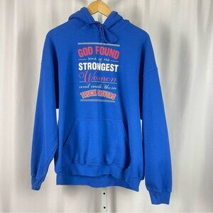 Gildan Heavy Blend XL Trucker Driver Graphic Hoodie Sweatshirt Hooded Winter